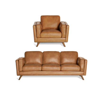 Maddox Faux Leather Sofa & Chair Bundle