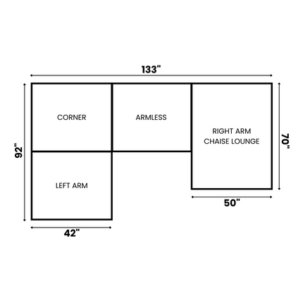 Yeti 4 Piece L / Right Chaise