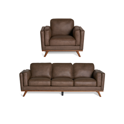 Maddox Faux Leather Sofa & Chair Bundle