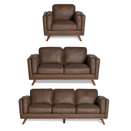 Maddox Faux Leather Sofa, Loveseat & Chair Bundle