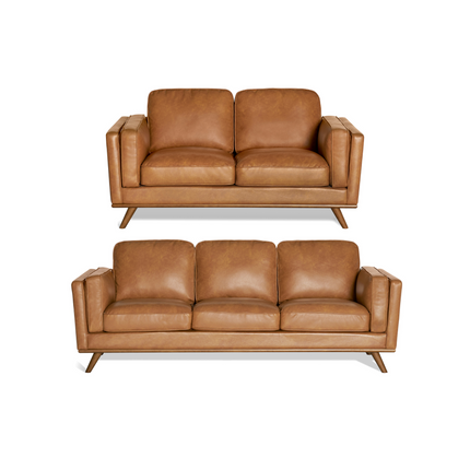 Maddox Faux Leather Sofa & Loveseat Bundle