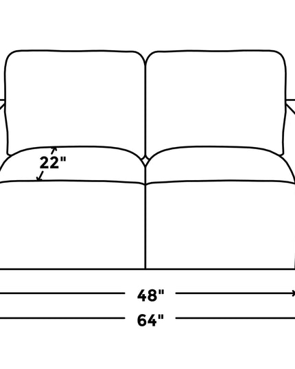 The Lugano Loveseat features plush cushions and Italian luxury, measuring 26 in height, with a seat depth of 22, seat height of 18, width of 64, and seating width of 48. Its the perfect match for the Lugano Sofa Set.