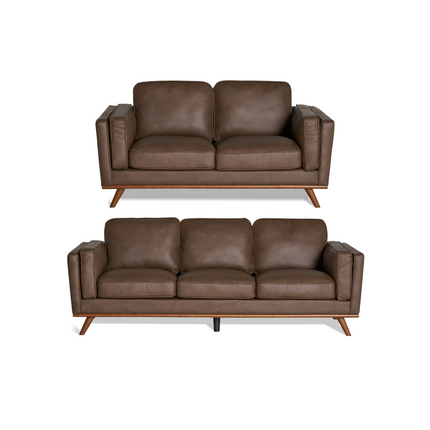 Maddox Faux Leather Sofa & Loveseat Bundle