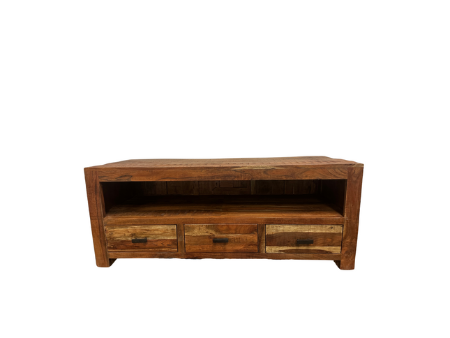 3 DRAWER WOODEN TV CONSOLE