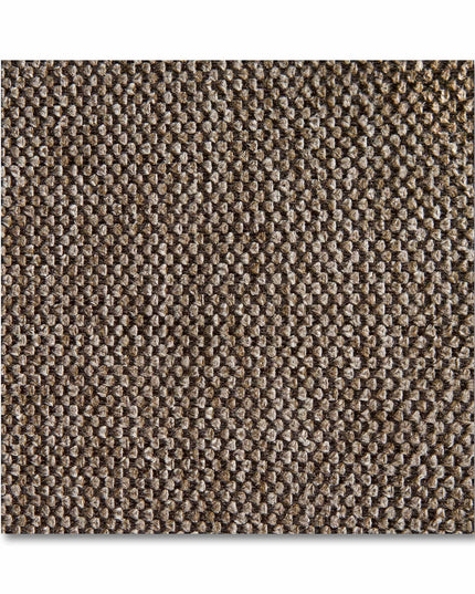 Close-up of a Free Fabric Swatch showcasing a textured, tight, repeating houndstooth pattern in gray and brown tones against a white background.